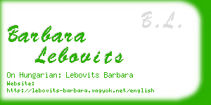 barbara lebovits business card